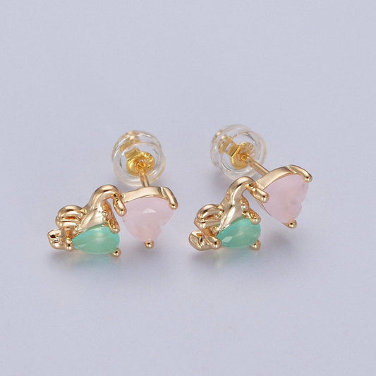Dainty Spring Heart Earrings