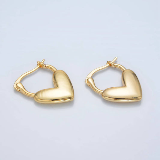 Heart Latch Hoop Earring