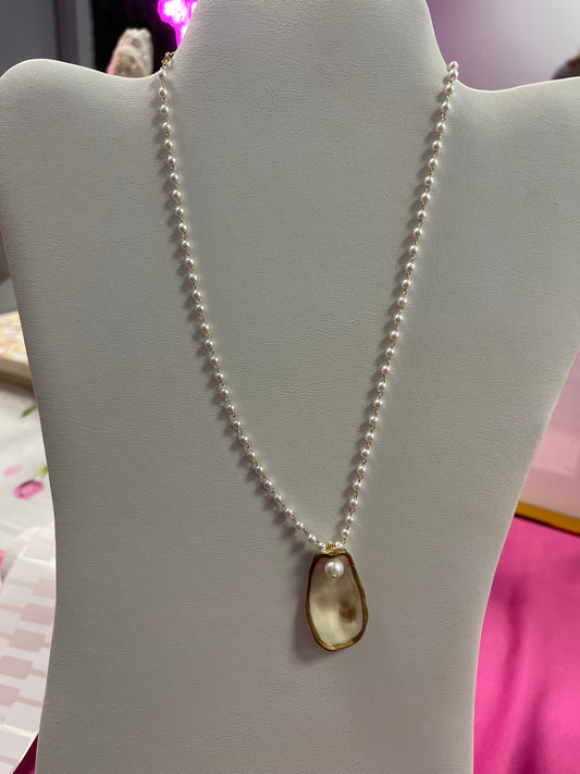 Pearl oyster necklace