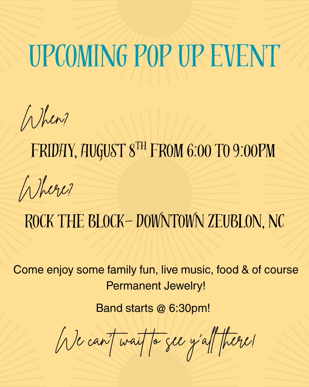 Upcoming Permanent Jewelry Events