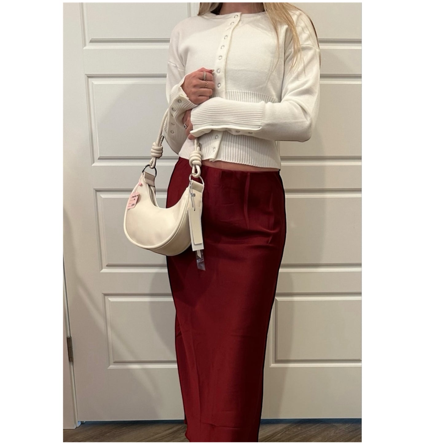 Hello Spring Maroon Skirt