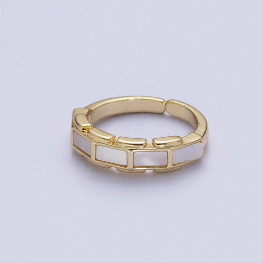 Shell Baguette Bar RIng