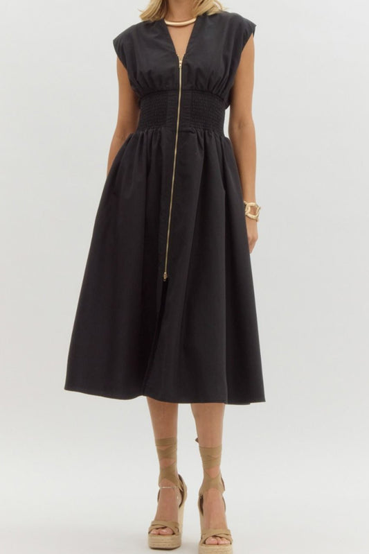 Classy Black Midi Dress